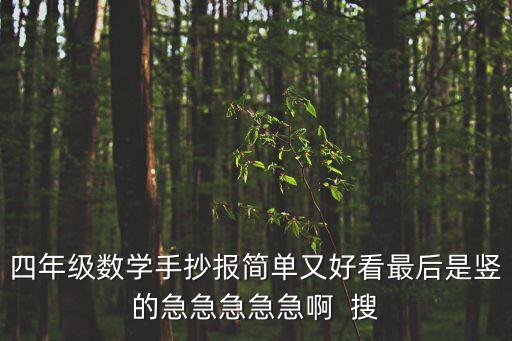 4年級手抄報簡單又漂亮，四年級數學手抄報簡單又好看最后是豎的急急急急急啊  搜