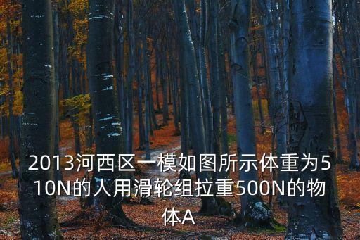 2013河西區一模如圖所示體重為510N的人用滑輪組拉重500N的物體A