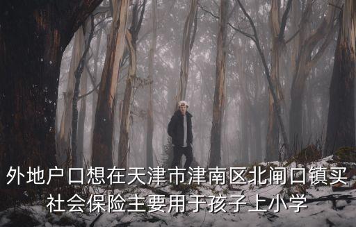 外地戶口想在天津市津南區北閘口鎮買社會保險主要用于孩子上小學