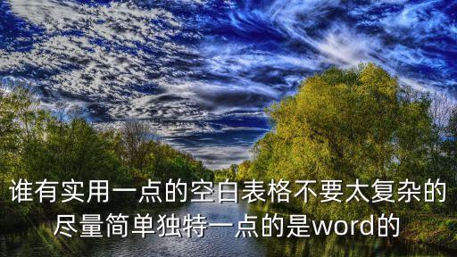 誰有實用一點的空白表格不要太復雜的盡量簡單獨特一點的是word的