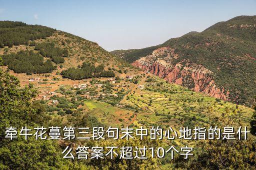牽牛花蔓第三段句末中的心地指的是什么答案不超過10個字