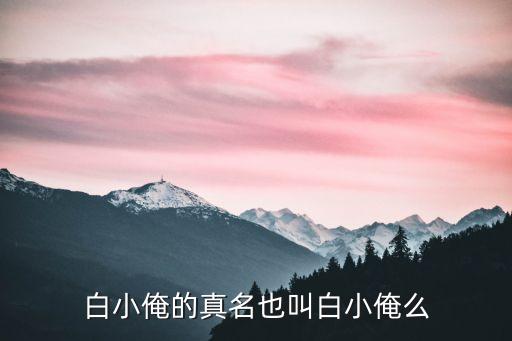 白小俺的真名也叫白小俺么