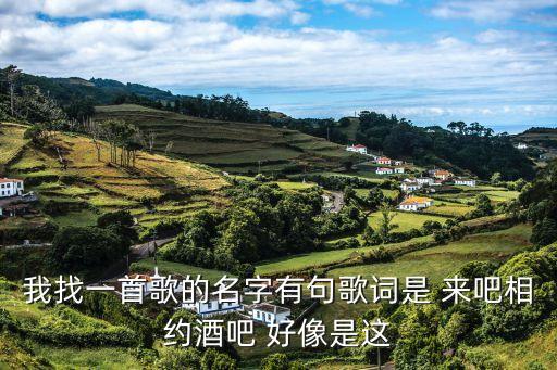 我找一首歌的名字有句歌詞是 來吧相約酒吧 好像是這