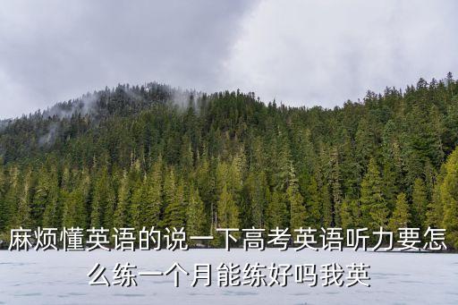 麻煩懂英語的說一下高考英語聽力要怎么練一個月能練好嗎我英