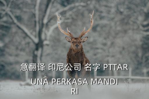 急翻譯 印尼公司 名字 PTTARUNA PERKASA MANDIRI