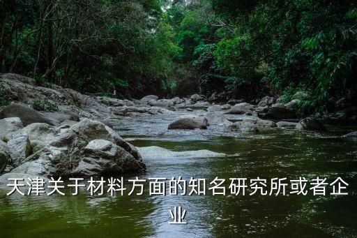 天津關于材料方面的知名研究所或者企業