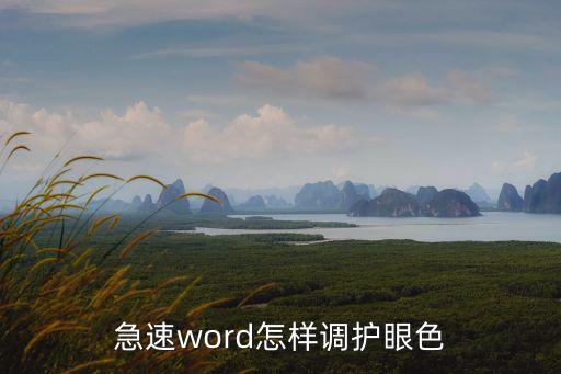word護眼，急速word怎樣調護眼色