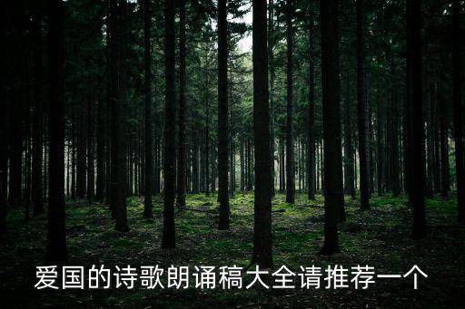 愛國的詩歌朗誦稿大全請推薦一個