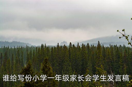 誰給寫份小學一年級家長會學生發言稿