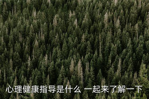 心理健康指導(dǎo)是什么 一起來(lái)了解一下