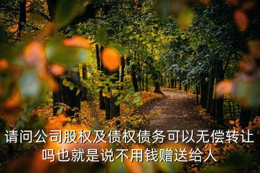 請問公司股權及債權債務可以無償轉讓嗎也就是說不用錢贈送給人
