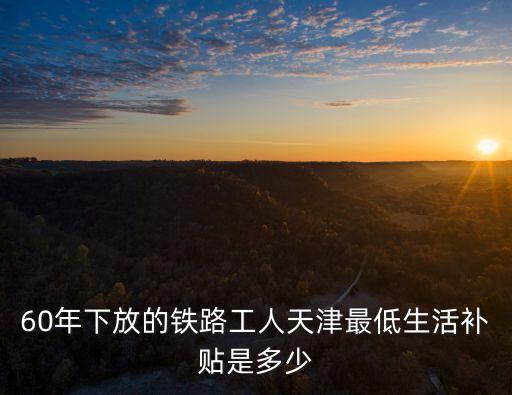60年下放的鐵路工人天津最低生活補貼是多少