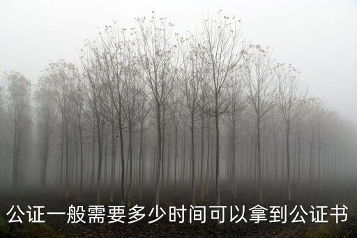 公證一般需要多少時間可以拿到公證書