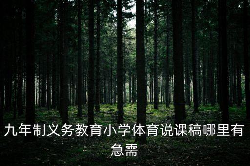 九年制義務教育小學體育說課稿哪里有急需