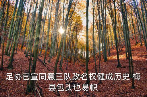 足協官宣同意三隊改名權健成歷史 梅縣包頭也易幟