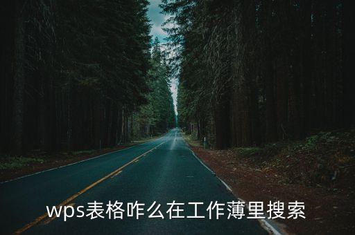 wps表格咋么在工作薄里搜索