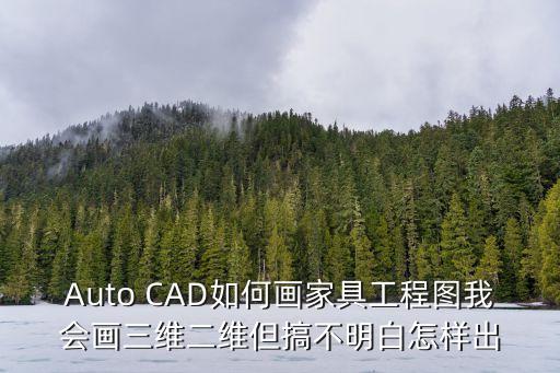 Auto CAD如何畫家具工程圖我會畫三維二維但搞不明白怎樣出