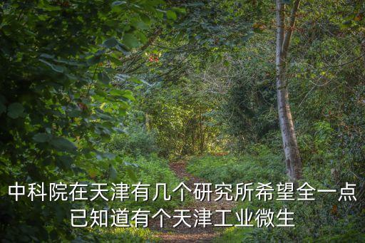 中科院在天津有幾個(gè)研究所希望全一點(diǎn)已知道有個(gè)天津工業(yè)微生