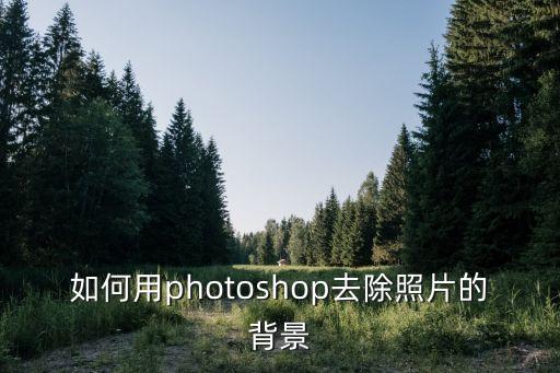 如何用photoshop去除照片的背景