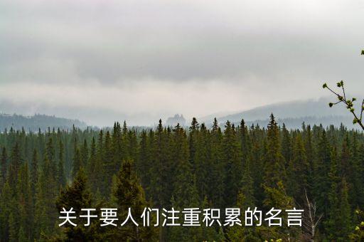 關于要人們注重積累的名言