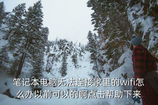 筆記本電腦無法連接家里的wifi怎么辦以前可以的啊點擊幫助下來