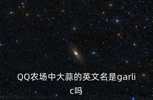 QQ農(nóng)場中大蒜的英文名是garlic嗎