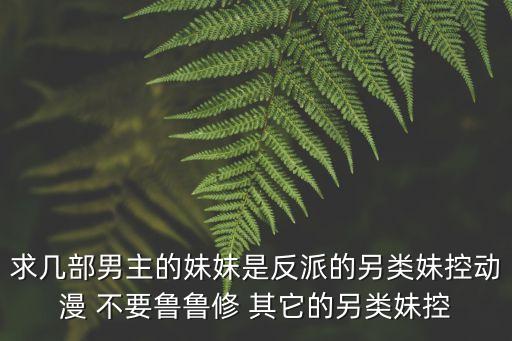 求幾部男主的妹妹是反派的另類妹控動漫 不要魯魯修 其它的另類妹控