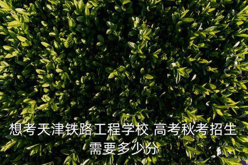 想考天津鐵路工程學校 高考秋考招生需要多少分