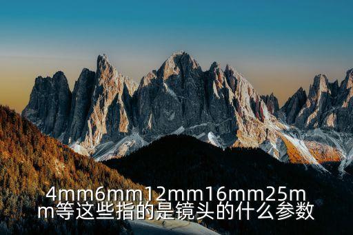 鏡頭參數(shù)詳解，4mm6mm12mm16mm25mm等這些指的是鏡頭的什么參數(shù)