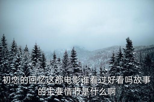 初戀的回憶這部電影誰看過好看嗎故事的主要情節是什么啊