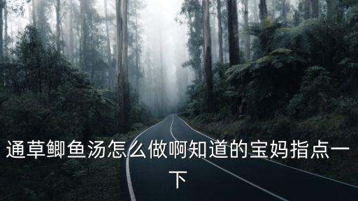 通草鯽魚湯怎么做啊知道的寶媽指點一下