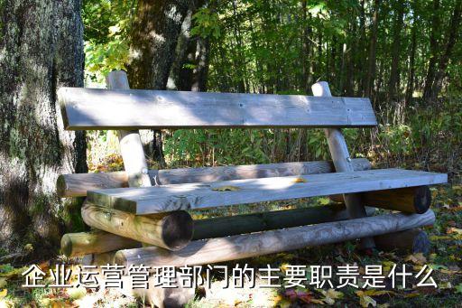 企業運營管理部門的主要職責是什么