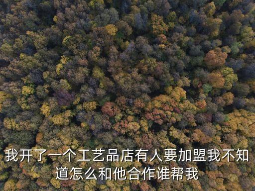 我開了一個工藝品店有人要加盟我不知道怎么和他合作誰幫我