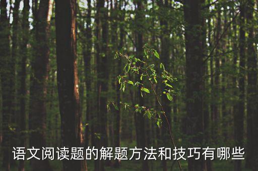 語文閱讀題的解題方法和技巧有哪些