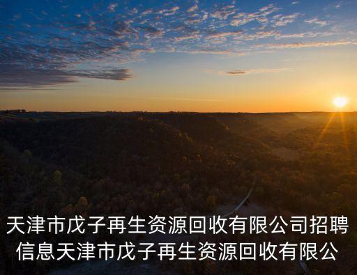 天津市戊子再生資源回收有限公司招聘信息天津市戊子再生資源回收有限公