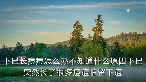 下巴長痘痘怎么辦不知道什么原因下巴突然長了很多痘痘怕留下痘