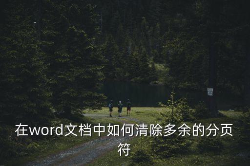 在word文檔中如何清除多余的分頁符