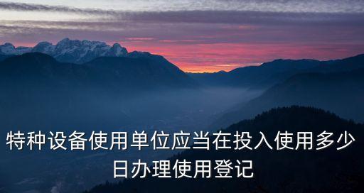特種設備使用單位應當在投入使用多少日辦理使用登記