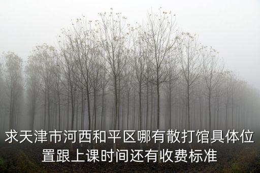 求天津市河西和平區(qū)哪有散打館具體位置跟上課時(shí)間還有收費(fèi)標(biāo)準(zhǔn)