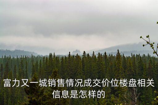 天津市津南富力又一城房價，富力又一城房源在售情況