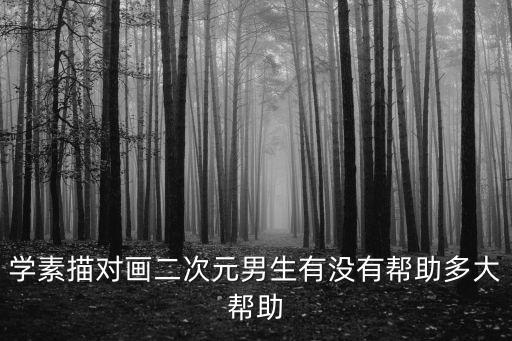 學素描對畫二次元男生有沒有幫助多大幫助