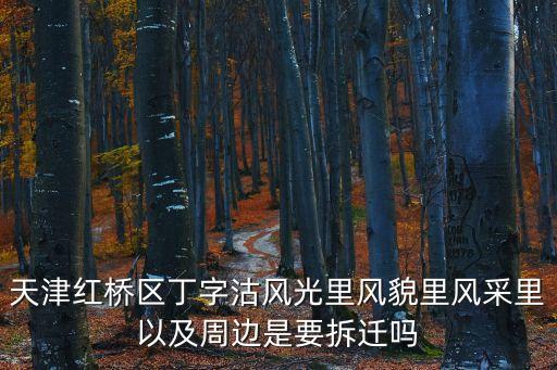 天津紅橋區丁字沽風光里風貌里風采里以及周邊是要拆遷嗎