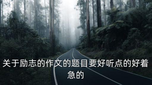 關于勵志的作文的題目要好聽點的好著急的