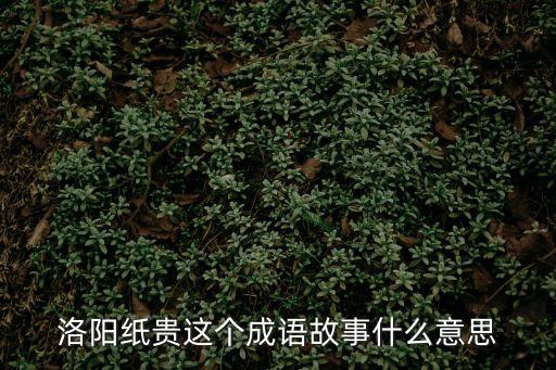 洛陽紙貴的意思和典故，洛陽紙貴出自什么典故