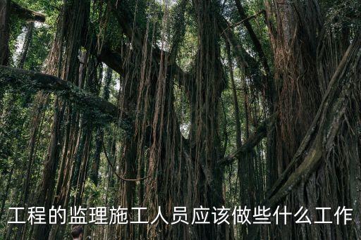 工程的監(jiān)理施工人員應該做些什么工作