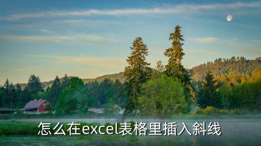 怎么在excel表格里插入斜線
