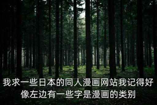 我求一些日本的同人漫畫網站我記得好像左邊有一些字是漫畫的類別