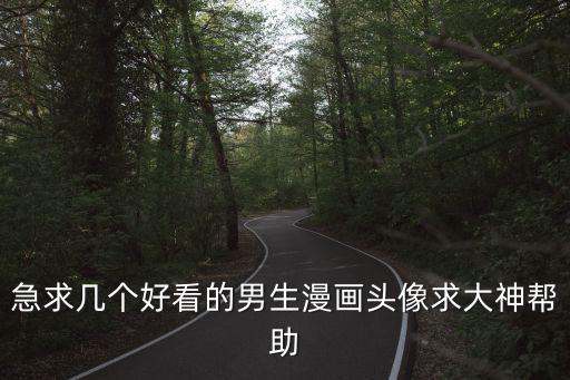 急求幾個好看的男生漫畫頭像求大神幫助