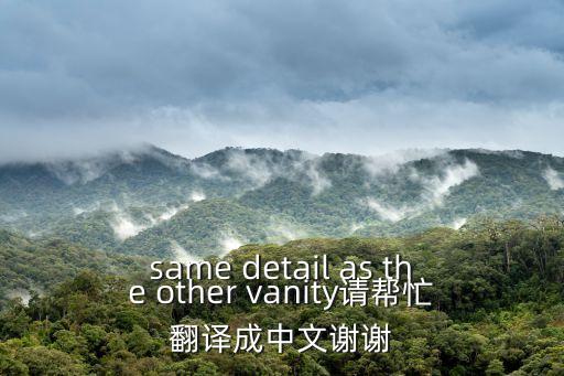 細節(jié)英文，same detail as the other vanity請幫忙翻譯成中文謝謝