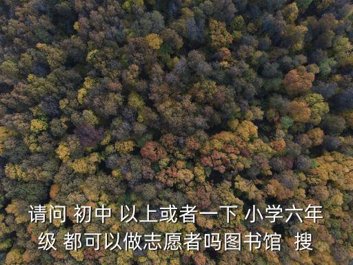 圖書館志愿者，請問 初中 以上或者一下 小學六年級 都可以做志愿者嗎圖書館  搜